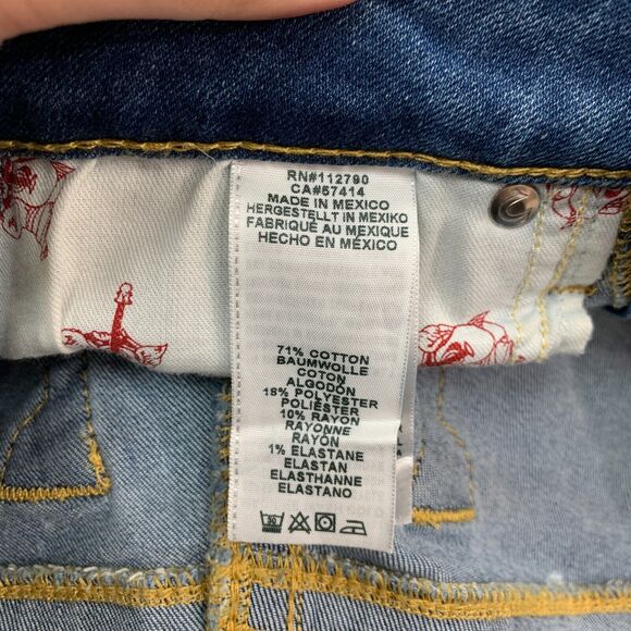 True Religion Bleach Splatter Jeans Women 25 Skinny Denim Low Rise Denim Stretch - Picture 10 of 15